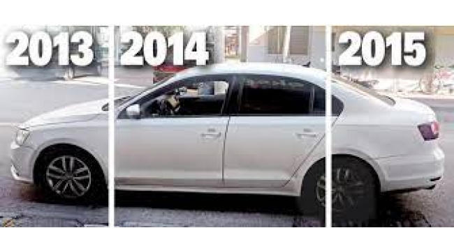 Satın aldıkları otomobilin önü 2013, arkası 2015 model çıktı