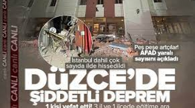 Düzce'de 6.0 büyüklüğünde deprem: İstanbul ve çevre illerde de hissedildi