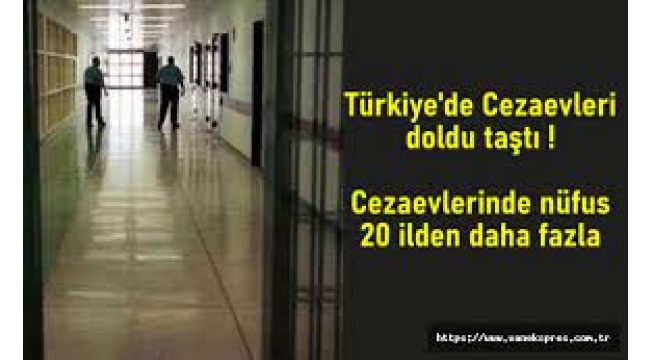 Türkiye'deki Cezaevi Nüfusu Artıyor!