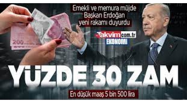 Emekli ve memura zam yüzde 30'a yükseltildi