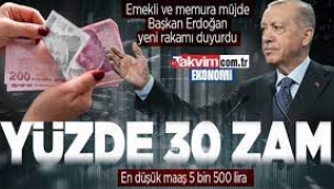 Emekli ve memura zam yüzde 30'a yükseltildi