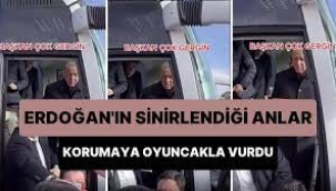 Erdoğan çok sinirlendi! Korumasına oyuncakla vurdu, işte o anlar