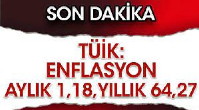 TÜİK: 2022 enflasyonu yüzde 64