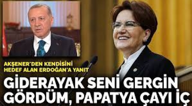 Akşener'den Erdoğan'a yanıt: Akşamları papatya çayı iç, iyi gelir