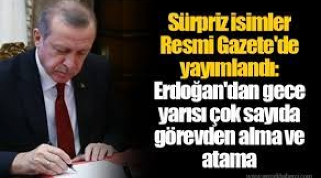 Erdoğan'dan gece yarısı çok sayıda görevden alma ve atama
