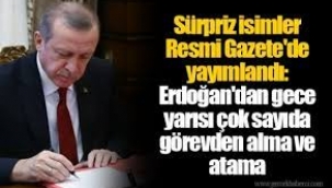 Erdoğan'dan gece yarısı çok sayıda görevden alma ve atama