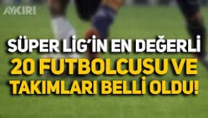 Güncellenmiş rakamlarla Süper Lig'in en değerli 20 oyuncusu