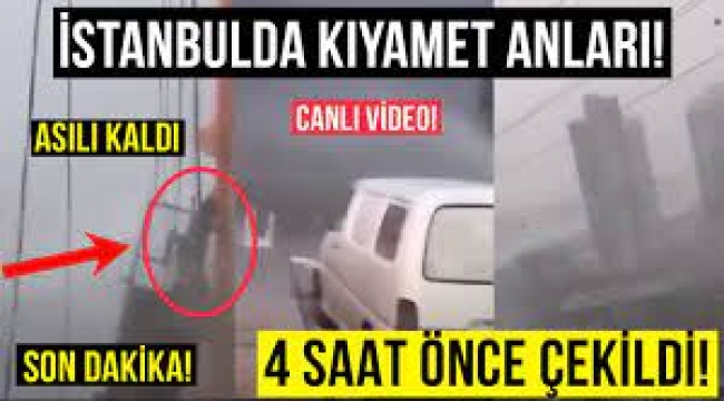 İstanbulda Kıyamet anları Asılı kaldı Evlerin camları Patladı Arabalar uçtu!
