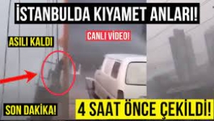 İstanbulda Kıyamet anları Asılı kaldı Evlerin camları Patladı Arabalar uçtu!