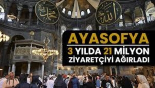 Ayasofya 3 yılda yaklaşık 21 milyon ziyaretçiyi ağırladı