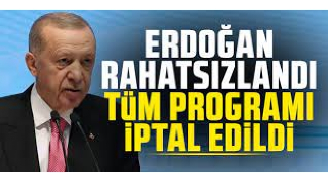 Erdoğan'ın rahatsızlığı nedeniyle programları iptal edildi
