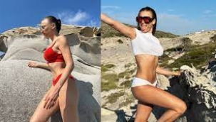 Serenay Sarıkaya iç çamaşırı giymedi, tanga bikinisinin izini de saklamadı