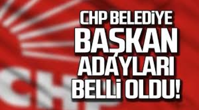 CHP'nin 9 ildeki belediye başkan adayları belli oldu