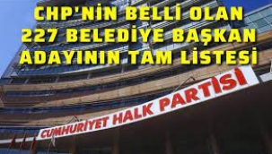 İşte CHP'nin 227 belediye başkan adayı!