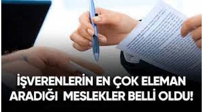 İşverenlerin en çok eleman aradığı meslekler belli oldu