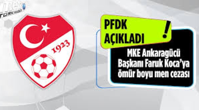 PFDK, Ankaragücü - Rizespor  cezalarını açıkladı! Faruk Koca'ya ömür boyu men