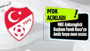 PFDK, Ankaragücü - Rizespor  cezalarını açıkladı! Faruk Koca'ya ömür boyu men