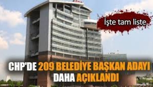 CHP'de 209 belediye başkan adayı daha açıklandı