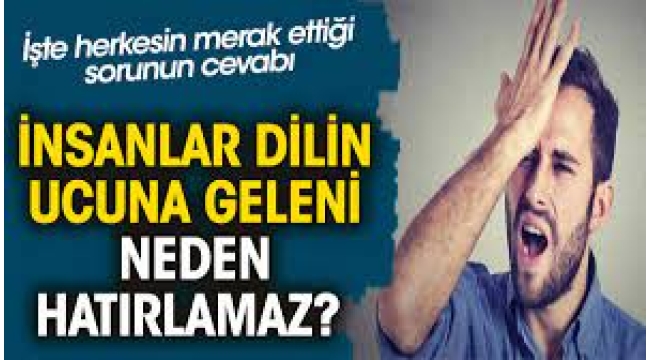 İnsanlar dilin ucuna geleni neden hatırlamaz? 