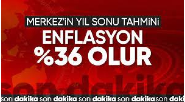 TCMB'nin 2024 yıl sonu enflasyon tahmini: Yüzde 36