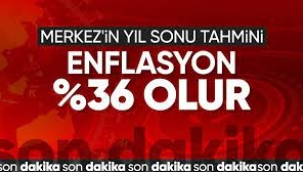 TCMB'nin 2024 yıl sonu enflasyon tahmini: Yüzde 36