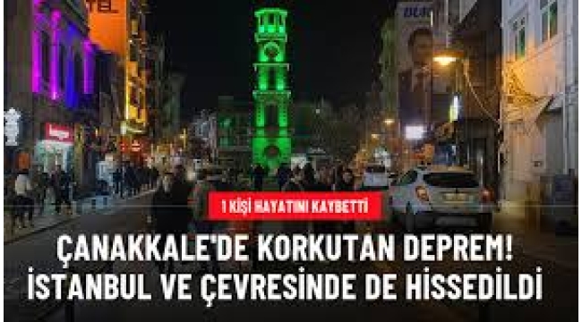 Çanakkale'de 4,9'luk deprem