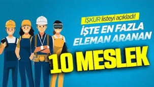 İŞKUR açıkladı: İşte en fazla eleman aranan 10 meslek