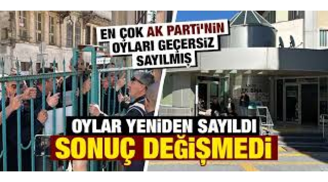 Kütahya'da geçersiz oylar yeniden sayıldı: Sonuç değişmedi