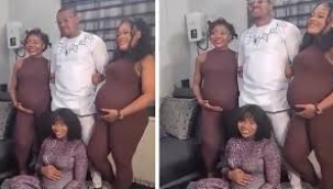 Üç sevgilisi aynı anda hamile kaldı...Hepsini yanına alarak böyle poz verdi