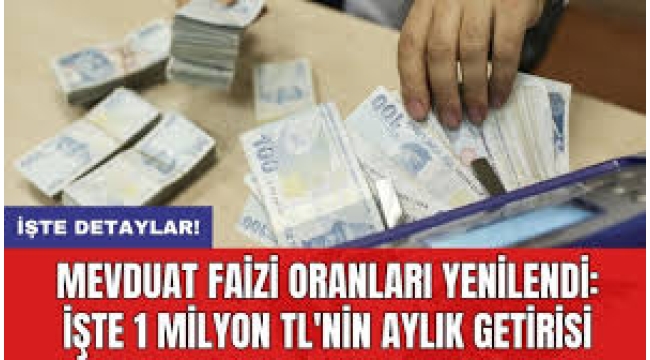 Işte 1 milyon TL'nin aylık getirisi!