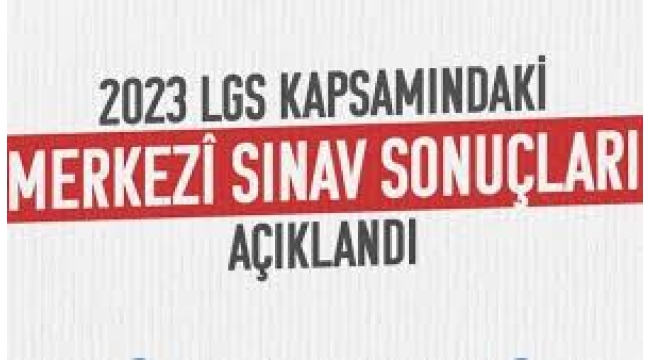 LGS merkezi sınav sonuçları açıklandı