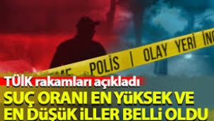 Suç oranı en yüksek ve en düşük iller belli oldu