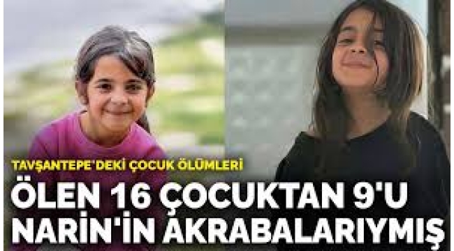 Tavşantepe'deki çocuk ölümleri: Ölen 16 çocuktan 9'u Narin'in akrabalarıymış