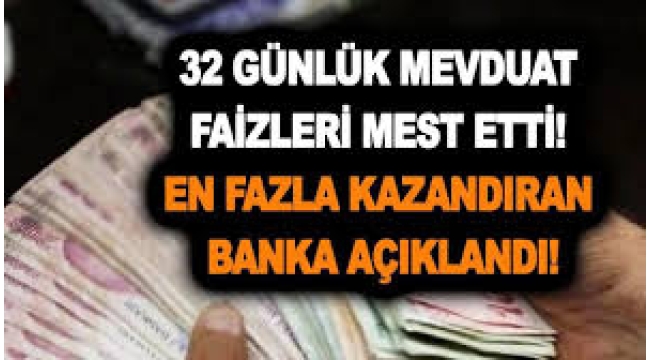 İşte 1 milyon liranın banka banka 32 günlük getirisi