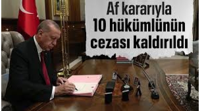 Erdoğan'dan bireysel af kararı: 10 hükümlünün cezası kaldırıldı