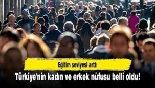 Türkiye'nin kadın ve erkek nüfusu belli oldu