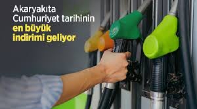 Akaryakıta Cumhuriyet tarihinin en büyük indirimi
