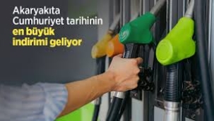 Akaryakıta Cumhuriyet tarihinin en büyük indirimi
