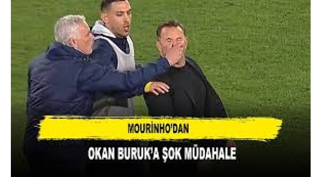 Derbide gergin anlar: Jose Mourinho, Okan Buruk'un burnunu sıktı; Buruk yere düştü!