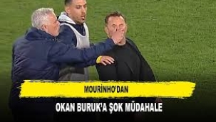 Derbide gergin anlar: Jose Mourinho, Okan Buruk'un burnunu sıktı; Buruk yere düştü!