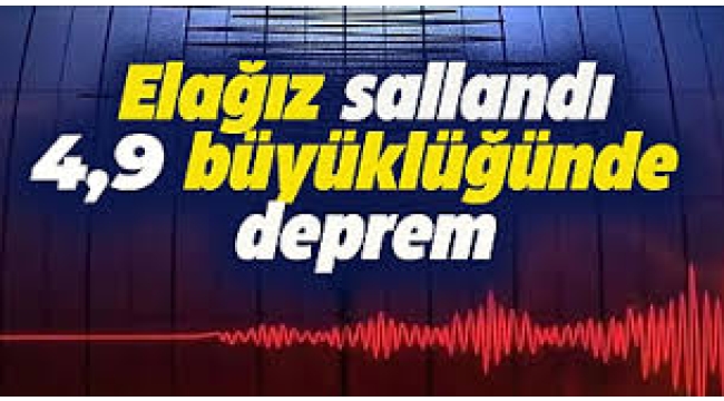 Elazığ'da 4,9 büyüklüğünde deprem