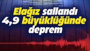 Elazığ'da 4,9 büyüklüğünde deprem
