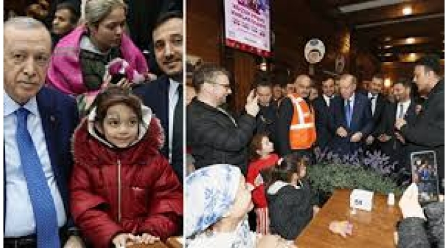 Erdoğan geceyi parkta geçirenleri ziyaret etti!