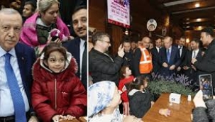 Erdoğan geceyi parkta geçirenleri ziyaret etti!
