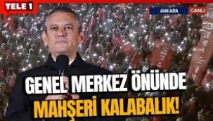 Özel genel merkez önünde partililere 