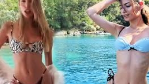 Eski Türkiiye güzelleri tatilin keyfini iş insanının yatında çıkarıyor
