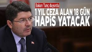 Yılmaz Tunç duyurdu: 1 yıl ceza alan 18 gün hapis yatacak