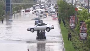 Ankara sele teslim oldu! Yollar göle döndü