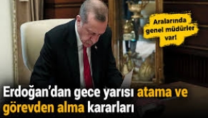 Erdoğan'dan gece yarısı görevden alma ve atama kararları! 