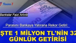 Mevduat faizi dibe vurdu: İşte 1 milyon TL'nin getirisi